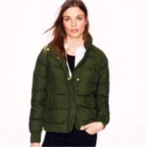 J. Crew Alpine Puffer Down Jacket Green Size Large